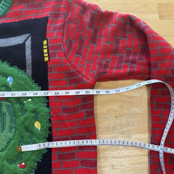 Blizzard Bay Ugly Christmas Sweater T-Rex Dinosaur Brick Door Decor Wreath Large - Picture 10 of 11